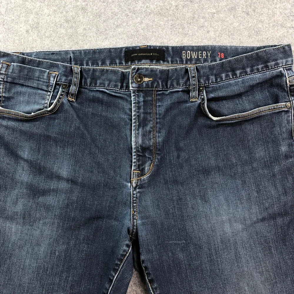 John Varvatos BOWERY Mens Jeans 38x34 (fits 39x34) Blue Straight Leg Dark Wash